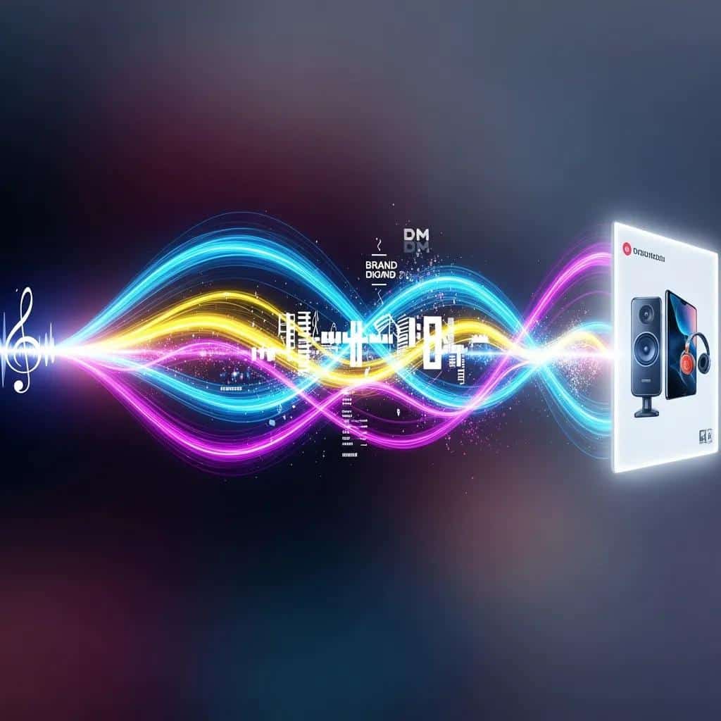 Abstract representation of sound waves enhancing brand messaging at a product launch